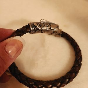 Phillip Gavriel Silver & rich Leather 8mm Bracelet. Perfect for Christmas!